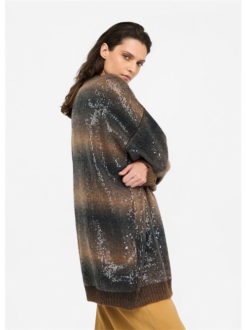 Cardigan lungo con paillettes LIU JO | MF5248MA14R/S9472